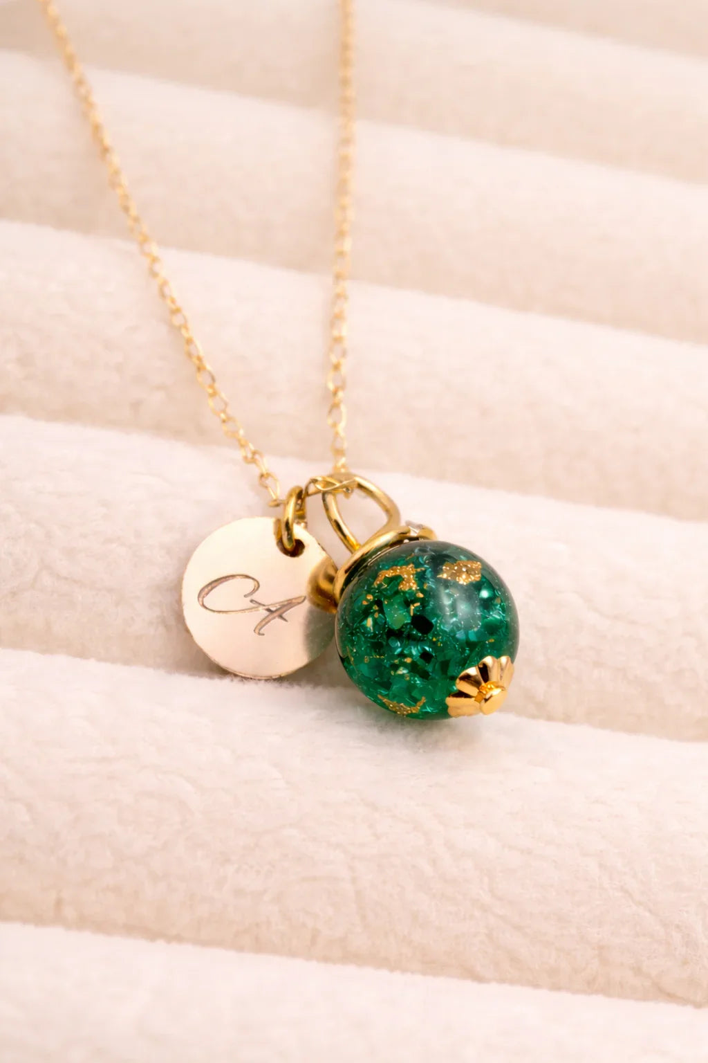 Vermeil gold orb necklace
