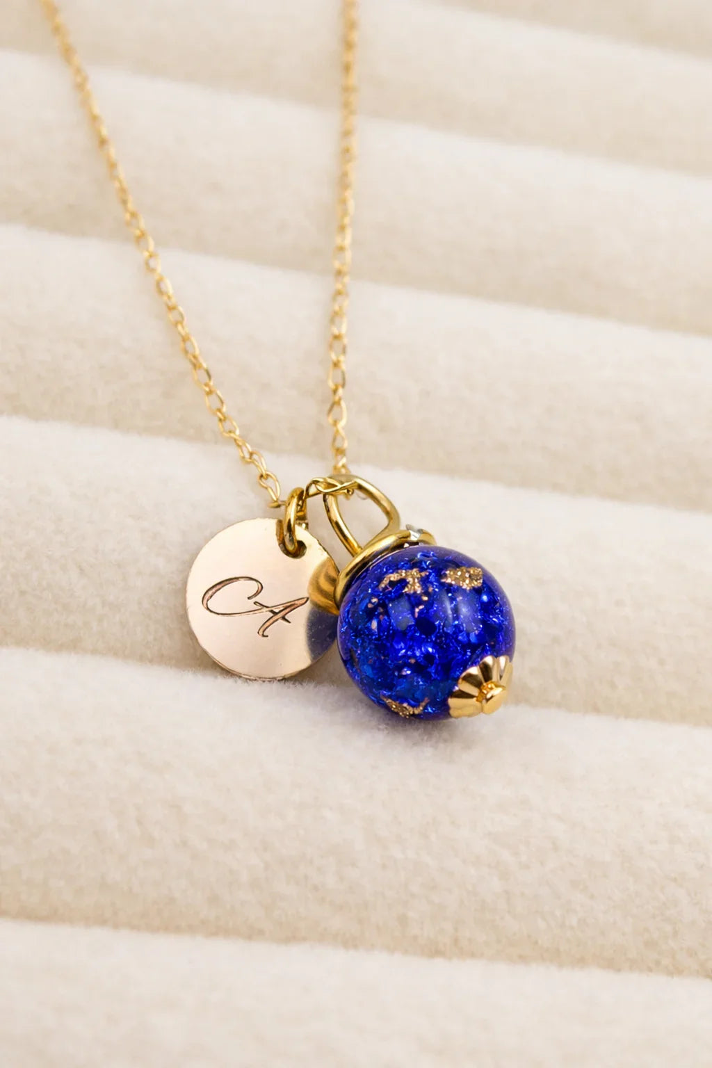 Vermeil gold orb necklace
