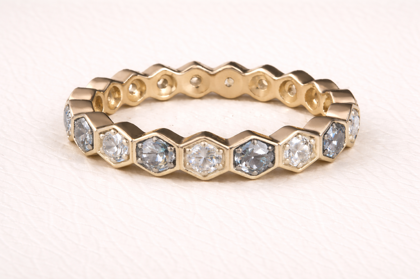 The Lucy Full Band Hexagon Ring