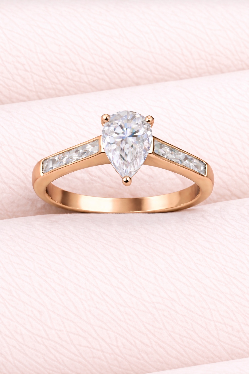 Moissanite Pear Ring