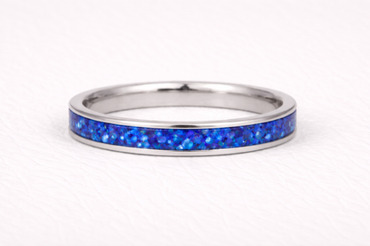 blue opal ring set in high-quality sterling silver