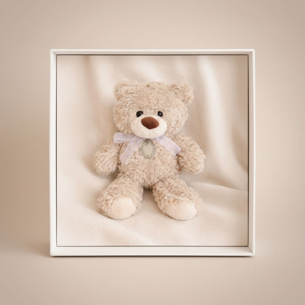Lottie Plush Memorial Bear with ashes charm