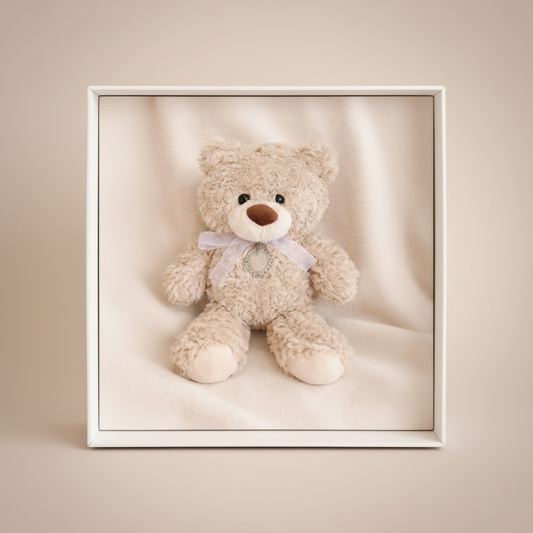 Lottie Plush Memorial Bear with ashes charm