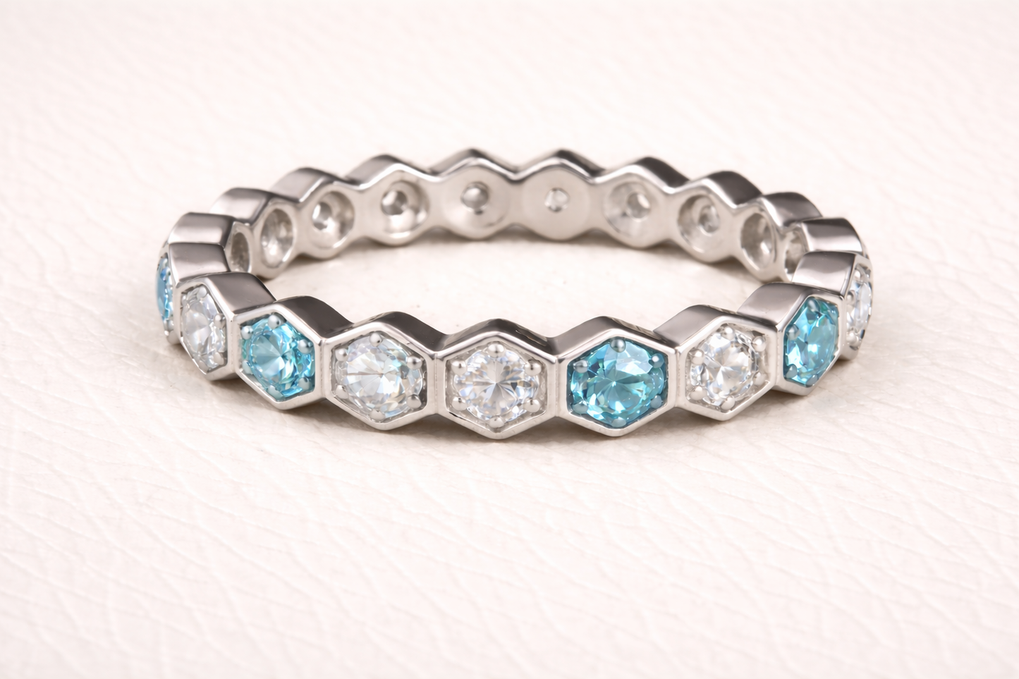 The Lucy Full Band Hexagon Ring