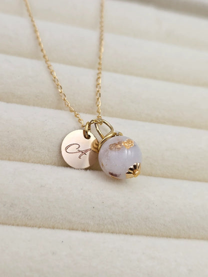 Vermeil gold orb necklace image 1